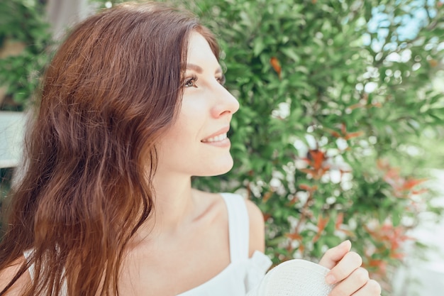 portrait, mignon, girl, Dehors