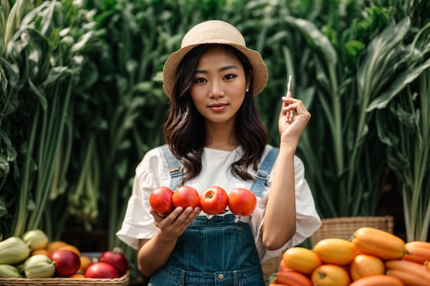 portrait de mignonne femme asiatique dans le magasin