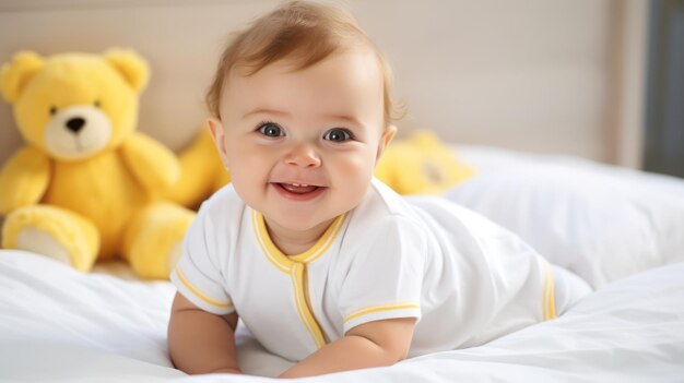 Portrait d'une mignonne petite fille souriante