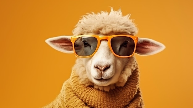 portrait de moutons à lunettes fraîches