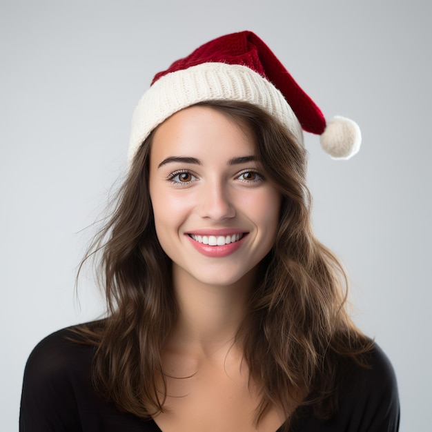 Portrait de Noël du beau modèle féminin