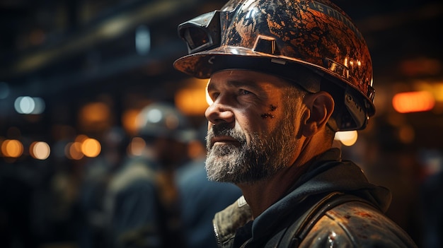 Portrait d'un ouvrier adulte dans une usine métallurgique