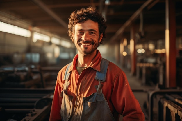 Portrait d'un ouvrier d'usine hispanique