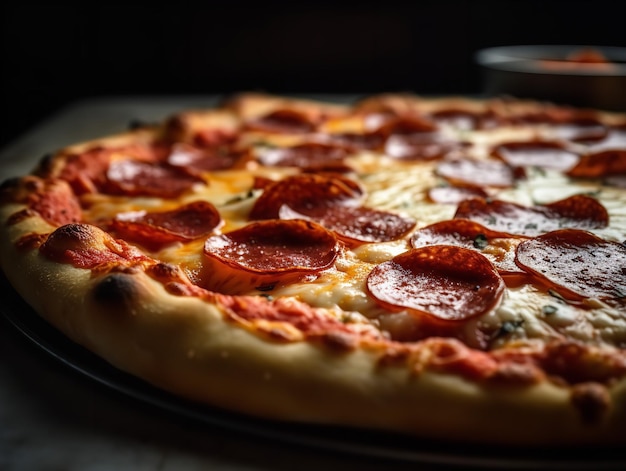 Le portrait passionné d'une pizza au pepperoni