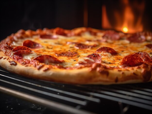 Le portrait passionné d'une pizza au pepperoni