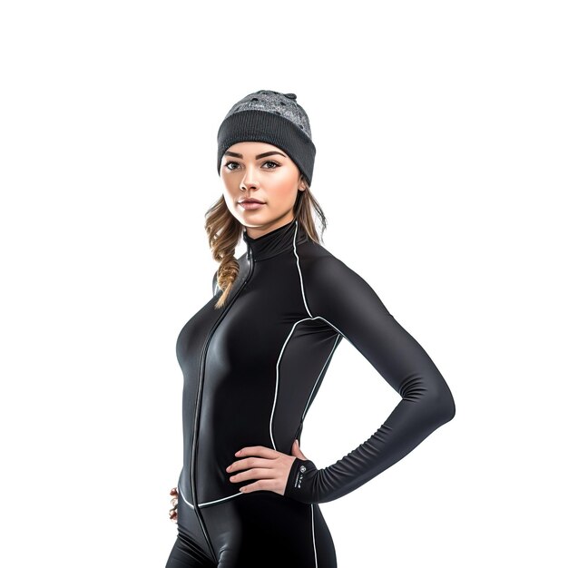 Photo portrait d'une patineuse sur glace en vêtements de sport isolée blanc ba fond blanc fond blanc hd pho