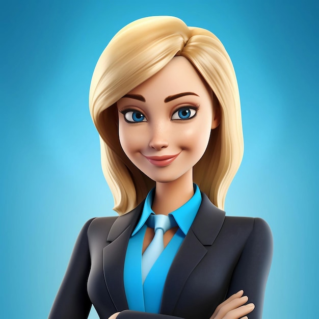 Photo portrait de personnage 3d d'une femme d'affaires