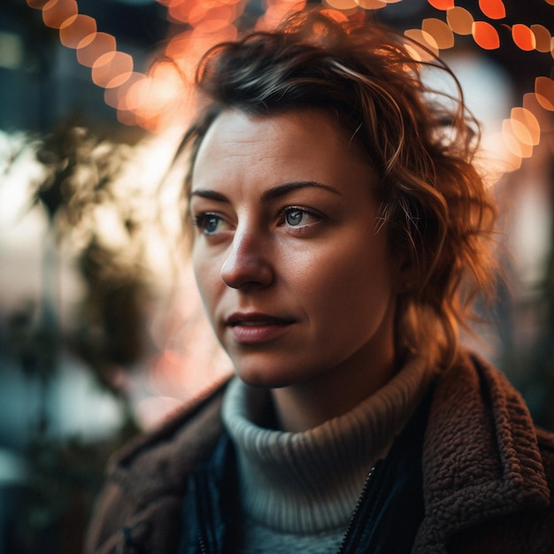 Portrait de personne physique et gros plan d'une femme fille ou femme à l'extérieur dans la nature ou une forêt