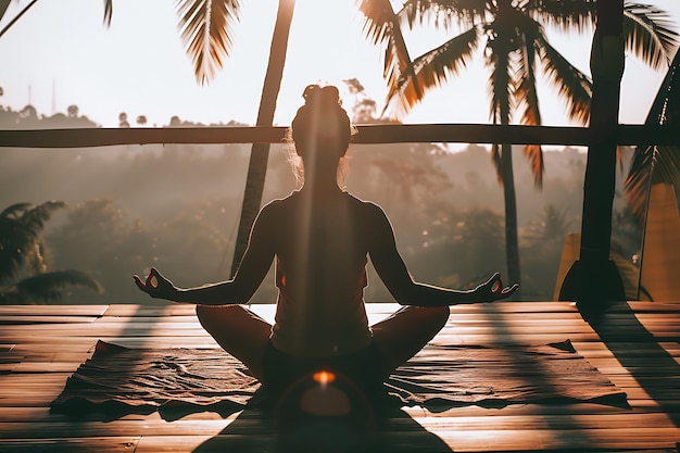 Portrait d'une personne pratiquant le yoga