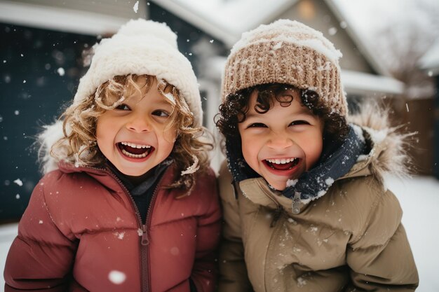 Photo portrait d'une personne souriante dans la vie quotidienne