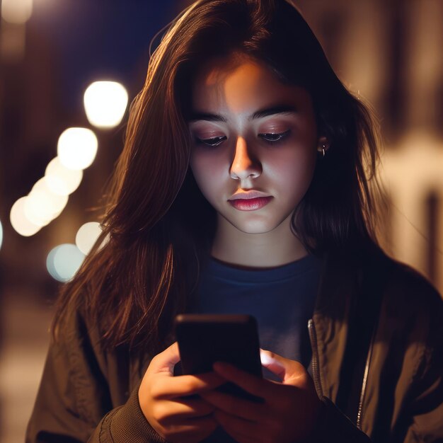 portrait d'une personne avec un téléphone