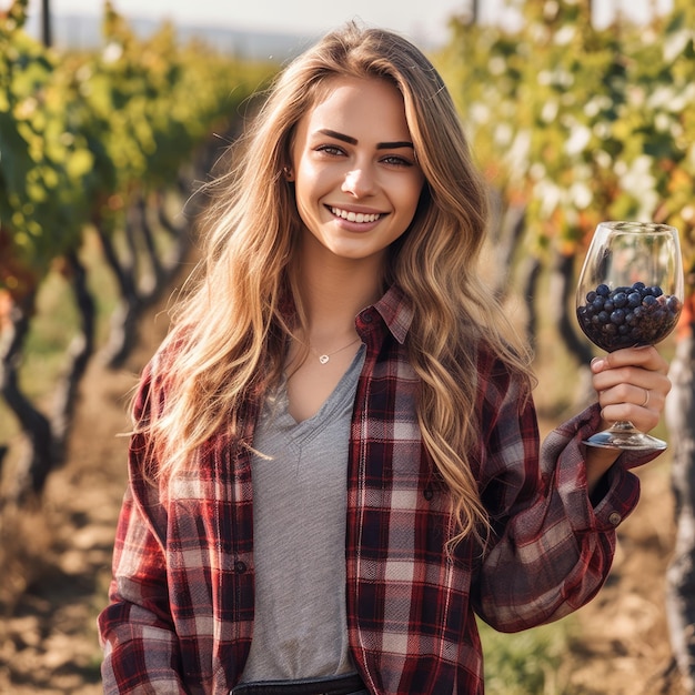 Portrait d'une personne travaillant dans une cave à vin et dégustant la production de vin Concept de l'industrie du vin Image créée avec l'IA