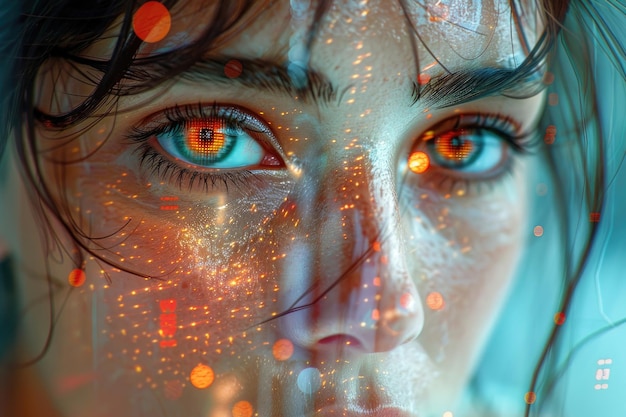 Photo un portrait d'une personne avec des yeux artificiels