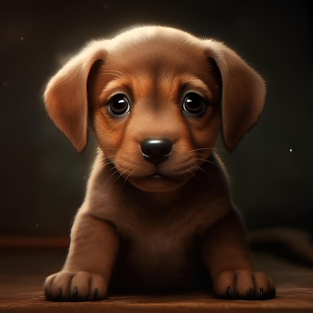 Portrait d'un petit chiot mignon généré ai