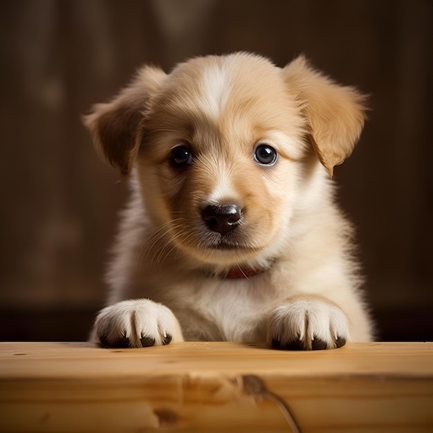 Photo portrait d'un petit chiot mignon généré ai