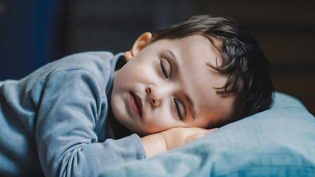 Photo portrait d'un petit garçon qui dort