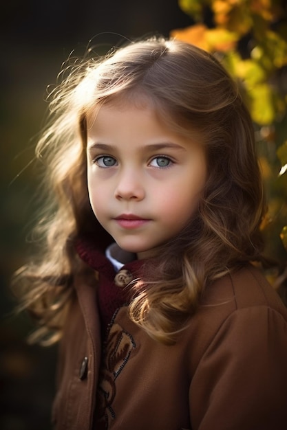 Portrait d'une petite fille à l'extérieur