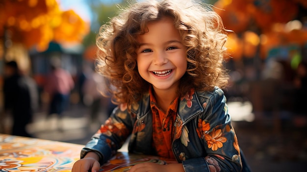 portrait de petite fille avec fleur