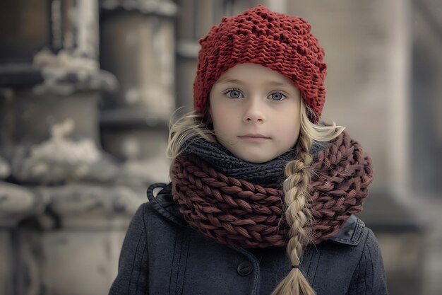 Portrait d'une petite fille à la mode