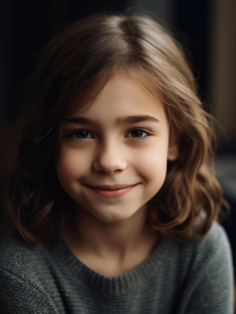 Portrait de petite fille souriante