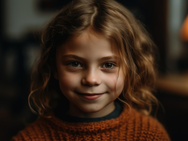 Portrait de petite fille souriante