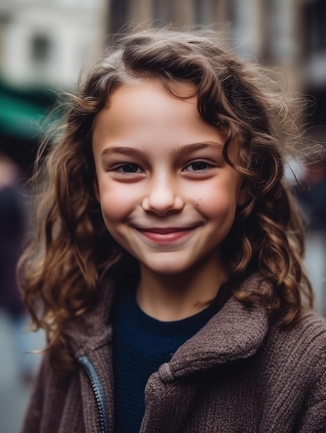 Portrait de petite fille souriante