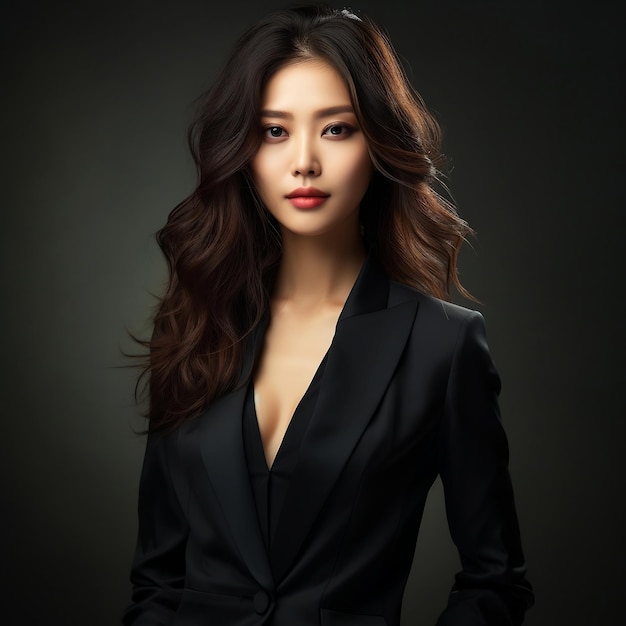 Portrait photo de la belle femme d'affaires asiatique