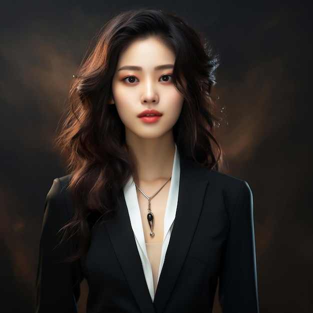 Portrait photo de la belle femme d'affaires asiatique