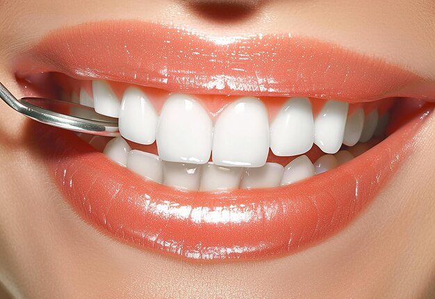 Portrait photo d'un dentiste avec un beau sourire blanc et des dents blanches