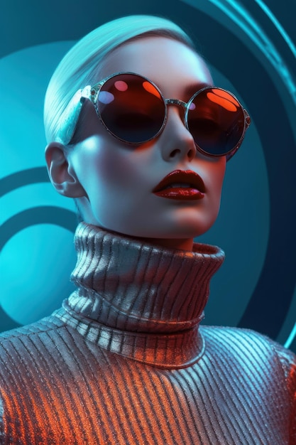 Portrait photo d'une femme à la mode futuriste