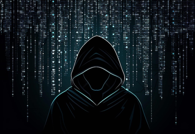 Portrait photo d'un hacker avec des gants et un ordinateur portable