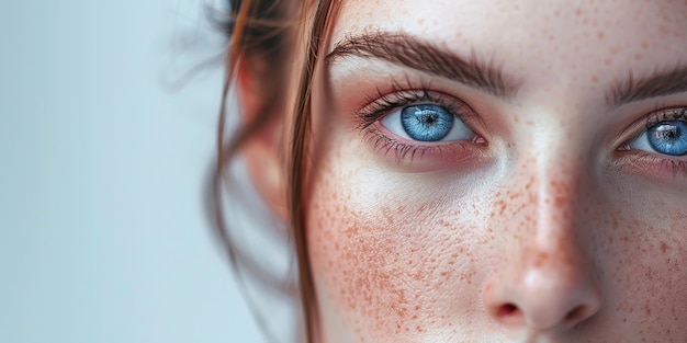 Portrait photo d'une jeune femme belle sur fond blanc