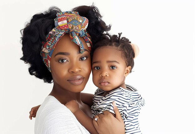 Photo portrait photo d'une jeune mère tenant son bébé avec un joli sourire