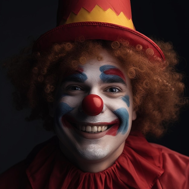 Photo portrait de photographie de personnage de clown psychopathe clown avec costume et carnaval de maquillage