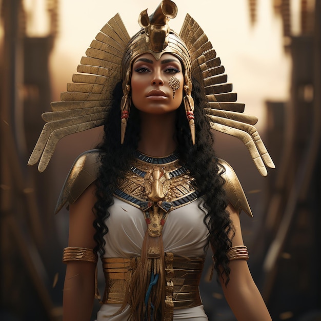 Portrait en pied du grand dieu égyptien antique Isis Égyptien antique