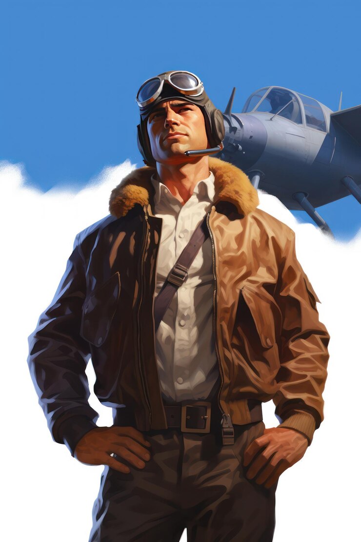 Photo un portrait d'un pilote isolé sur fond blanc ar 23 v 52 id de poste 858c1ee1bd404248af0e4feda51ec62f