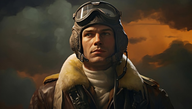 Photo portrait d'un pilote de la seconde guerre mondiale