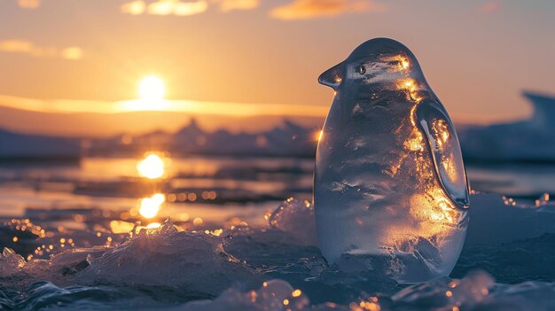 Photo un portrait d'un pingouin follement adorable dans une toundra gelée