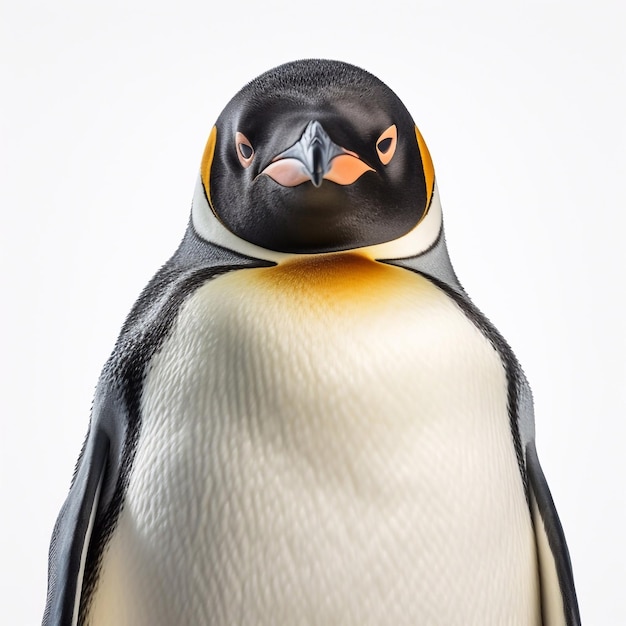 Photo portrait de pingouin sur un fond blanc