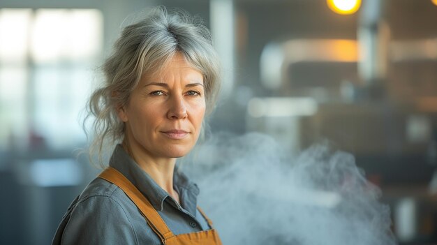 Photo portrait d'un plombier de 45 ans en uniforme