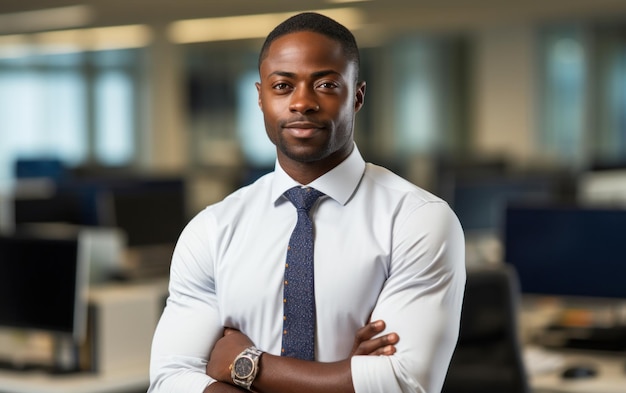 Portrait de portrait de gestionnaire d'homme d'affaires afro-américain