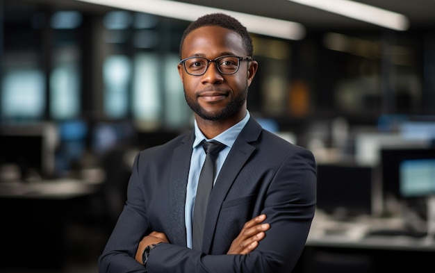 Portrait de portrait de gestionnaire d'homme d'affaires afro-américain