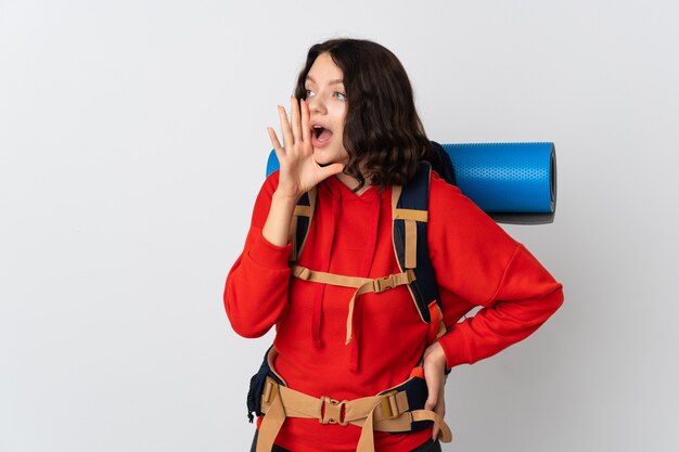 Portrait Randonneur fille avec sac à dos