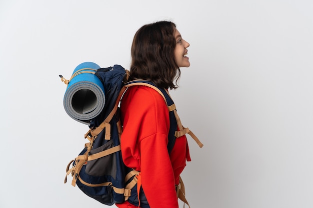 Portrait Randonneur fille avec sac à dos