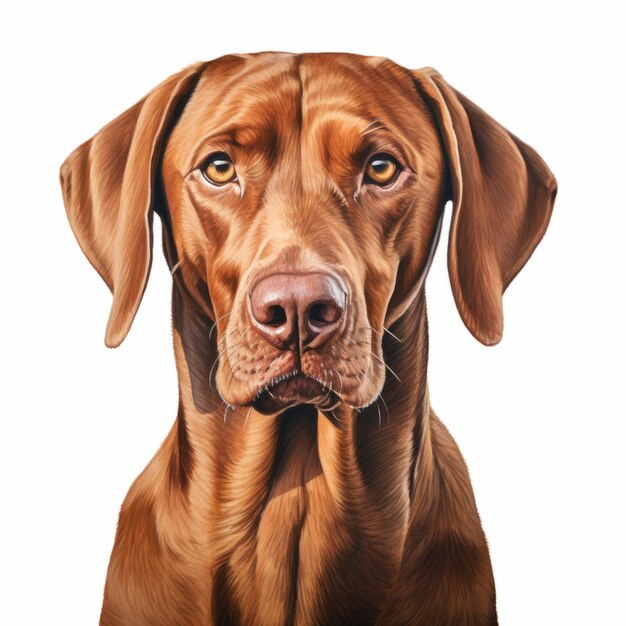 Photo portrait réaliste et hyper détaillé d'un chien de chasse brun en charbon de bois