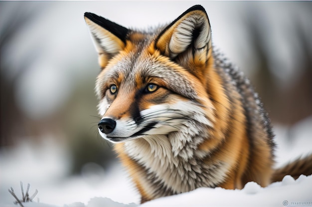 Portrait d'un renard rouge Vulpes vulpes ai génératif