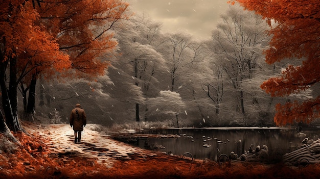 portrait d'un renard roux dans la forêt d'automne