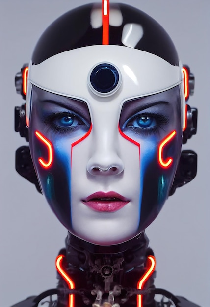 Portrait d'un robot fantastique futuriste du futur