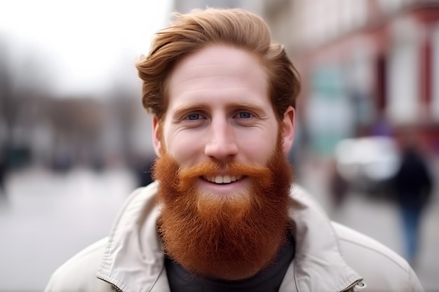 Portrait de rue d'un homme âgé sur fond flou d'une rue et d'une foule de personnes dans un