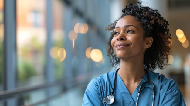 Un portrait serein d'un professionnel de la santé fournissant un soutien émotionnel illustration générée par l'IA